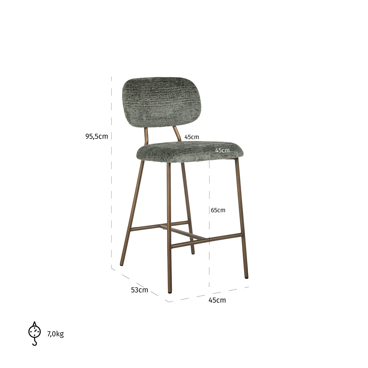 Counter stool Xenia thyme fusion (Set of 2)