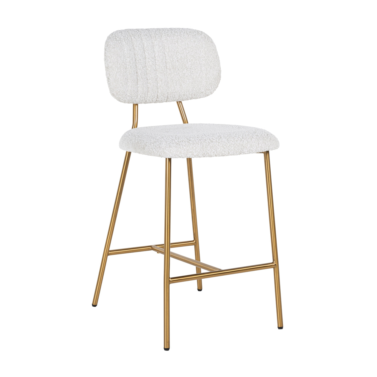 Counter stool Xenia white bouclé (Set of 2)