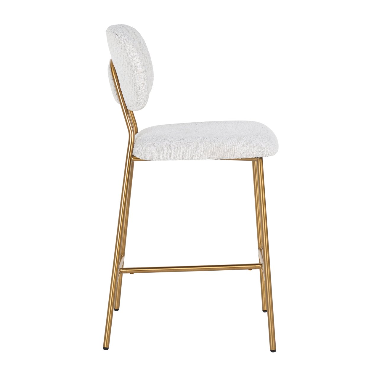 Counter stool Xenia white bouclé (Set of 2)
