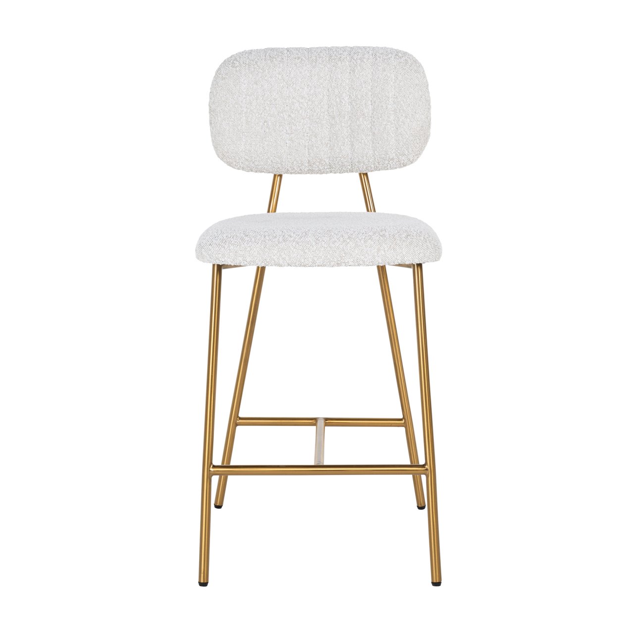 Counter stool Xenia white bouclé (Set of 2)