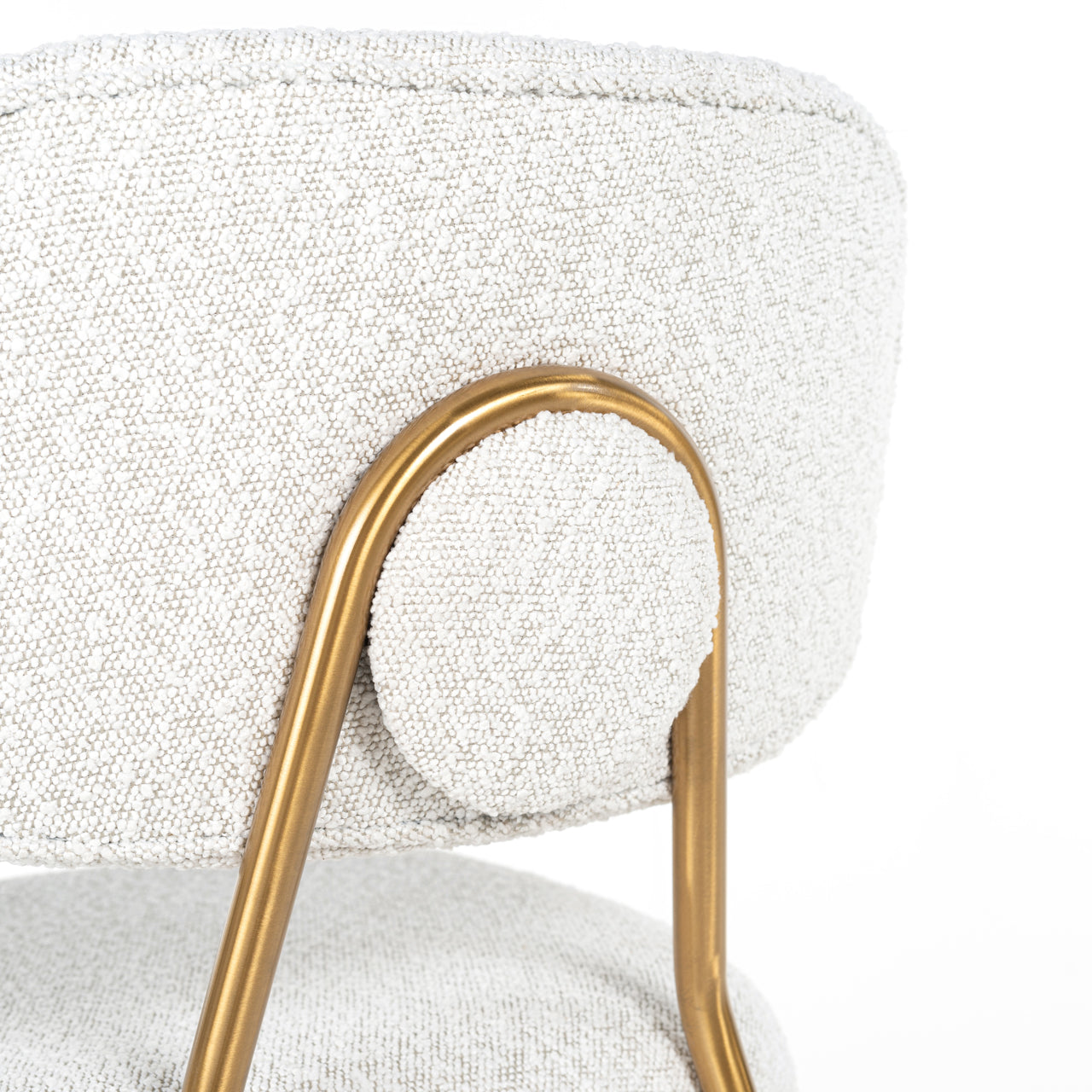 Counter stool Xenia white bouclé (Set of 2)