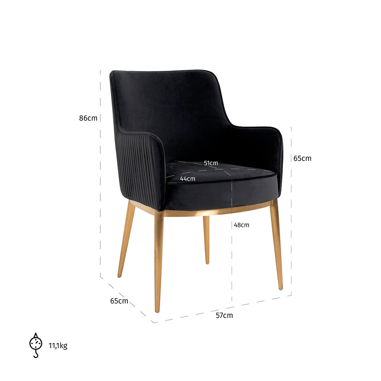 Dining chair Breeze quartz anthracite fire retardant (Set of 2)