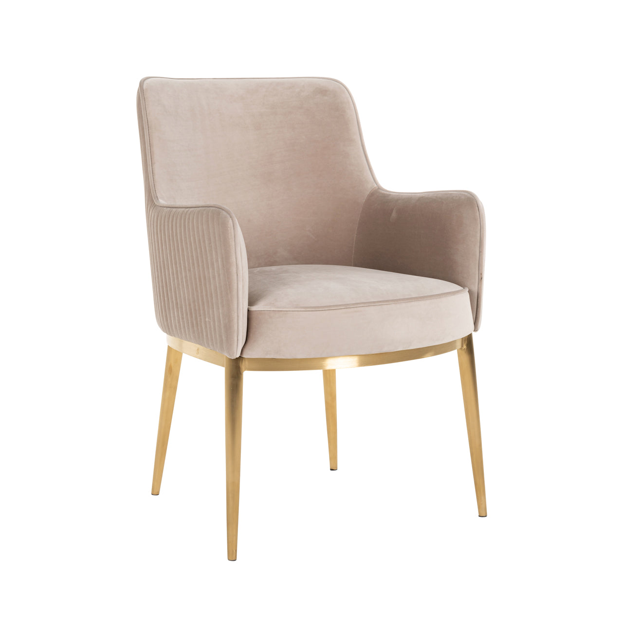 Dining chair Breeze khaki velvet fire retardant (Set of 2)