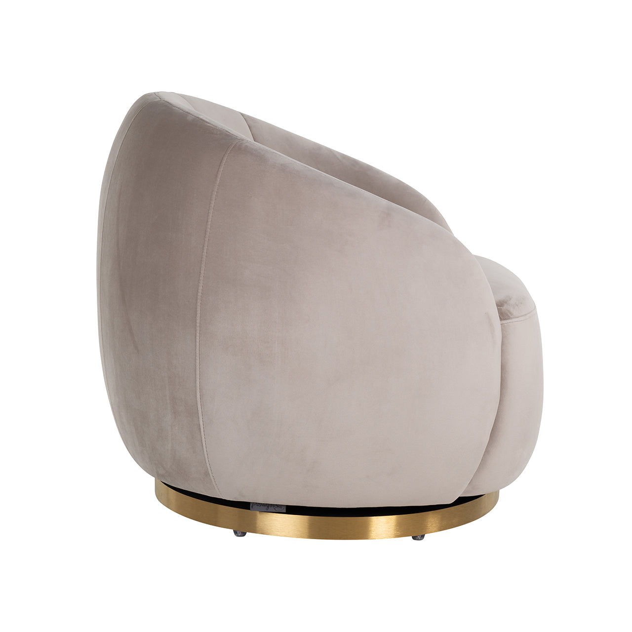 Draaibare fauteuil Jago khaki fluweel / geborsteld goud (Quartz Khaki 903)