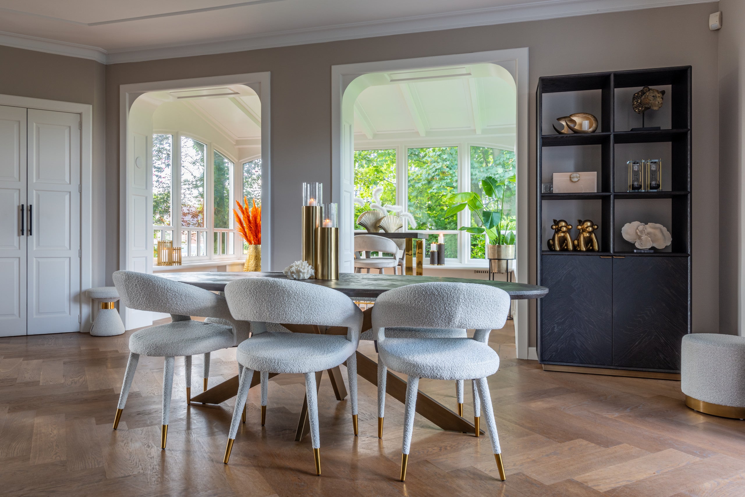 Dining table Blackbone Brass black rustic oval 230