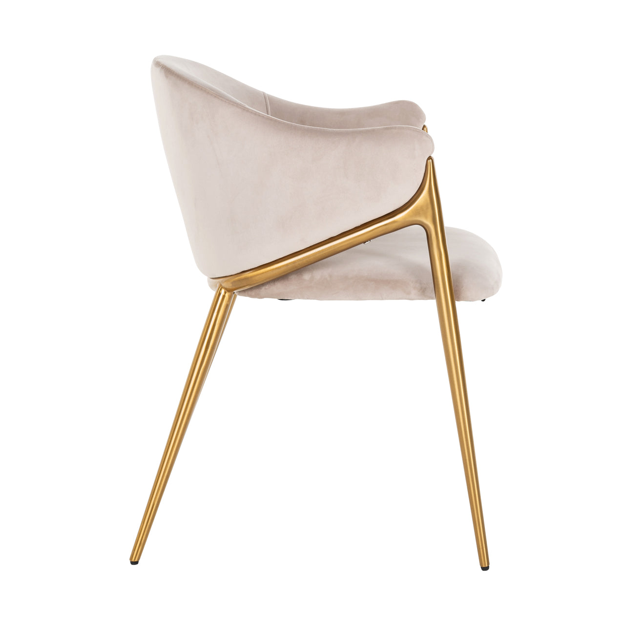 Dining chair Gwen khaki velvet fire retardant