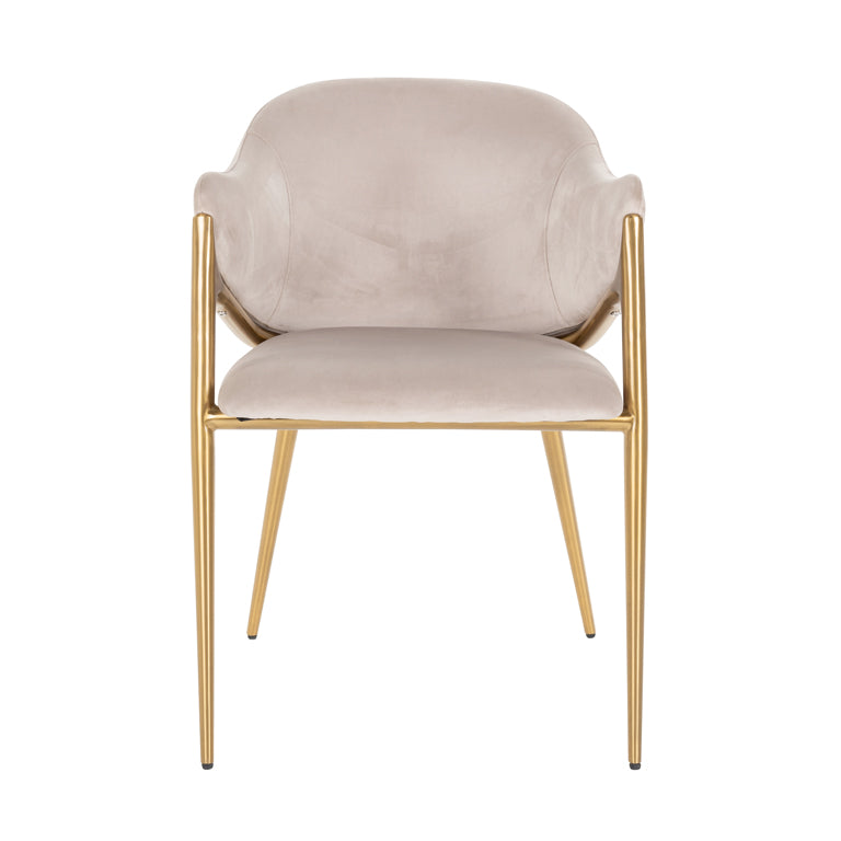 Chair Gwen khaki velvet fire retardant (FR-Quartz 903 Khaki)