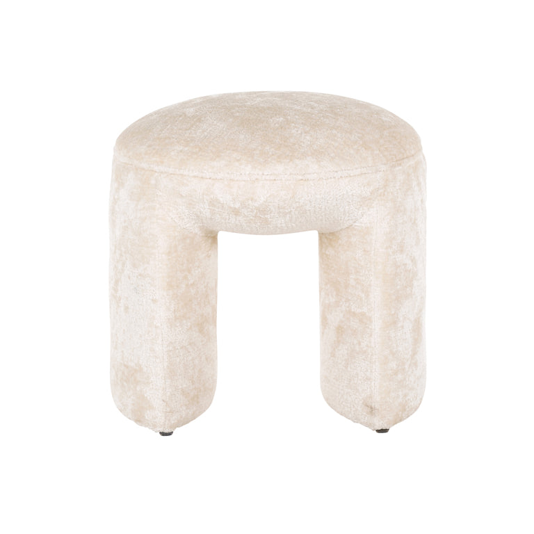 Poef Fargo wit chenille (Bergen 900 wit chenille)