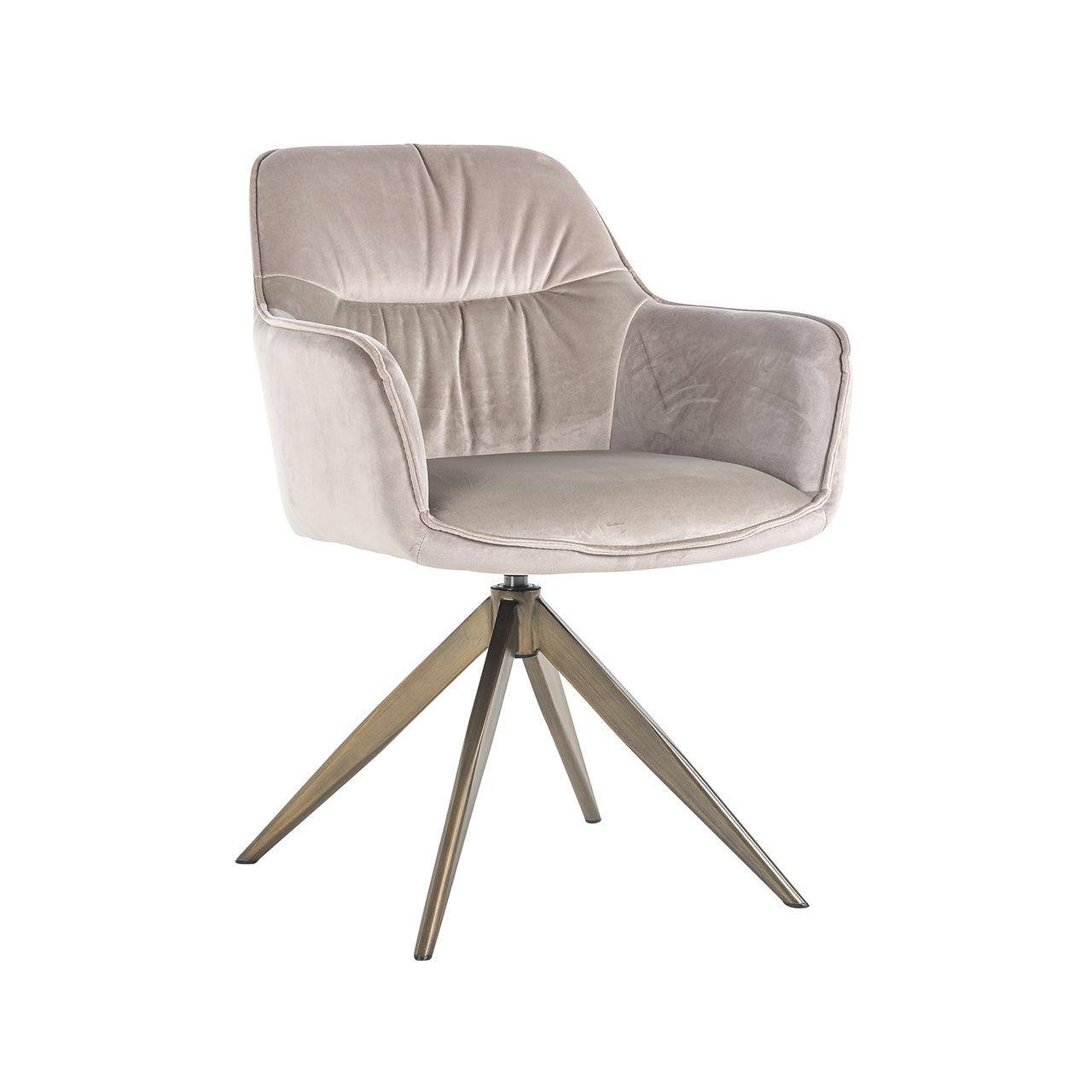 Draaistoel Aline khaki fluweel brandvertragend (FR-Quartz 903 Khaki)