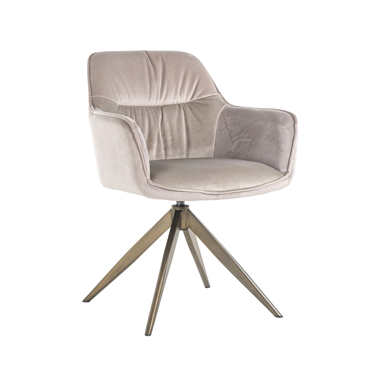 Dining chair Aline khaki velvet swivel fire retardant