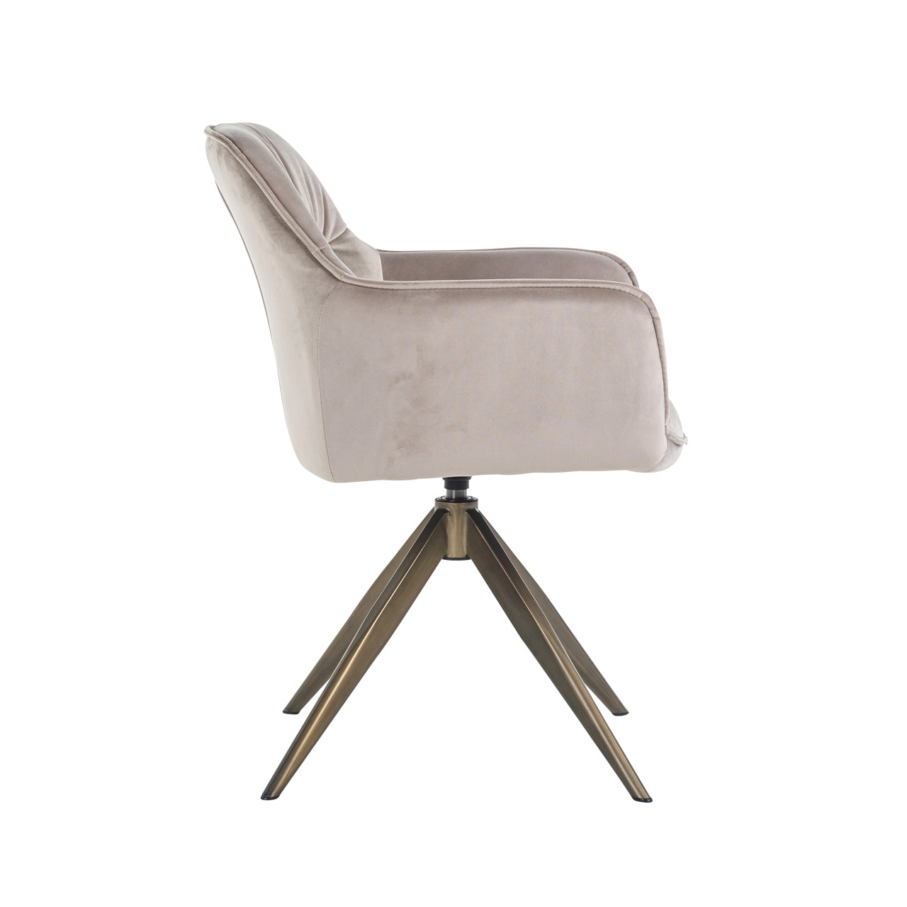 Dining chair Aline khaki velvet swivel fire retardant