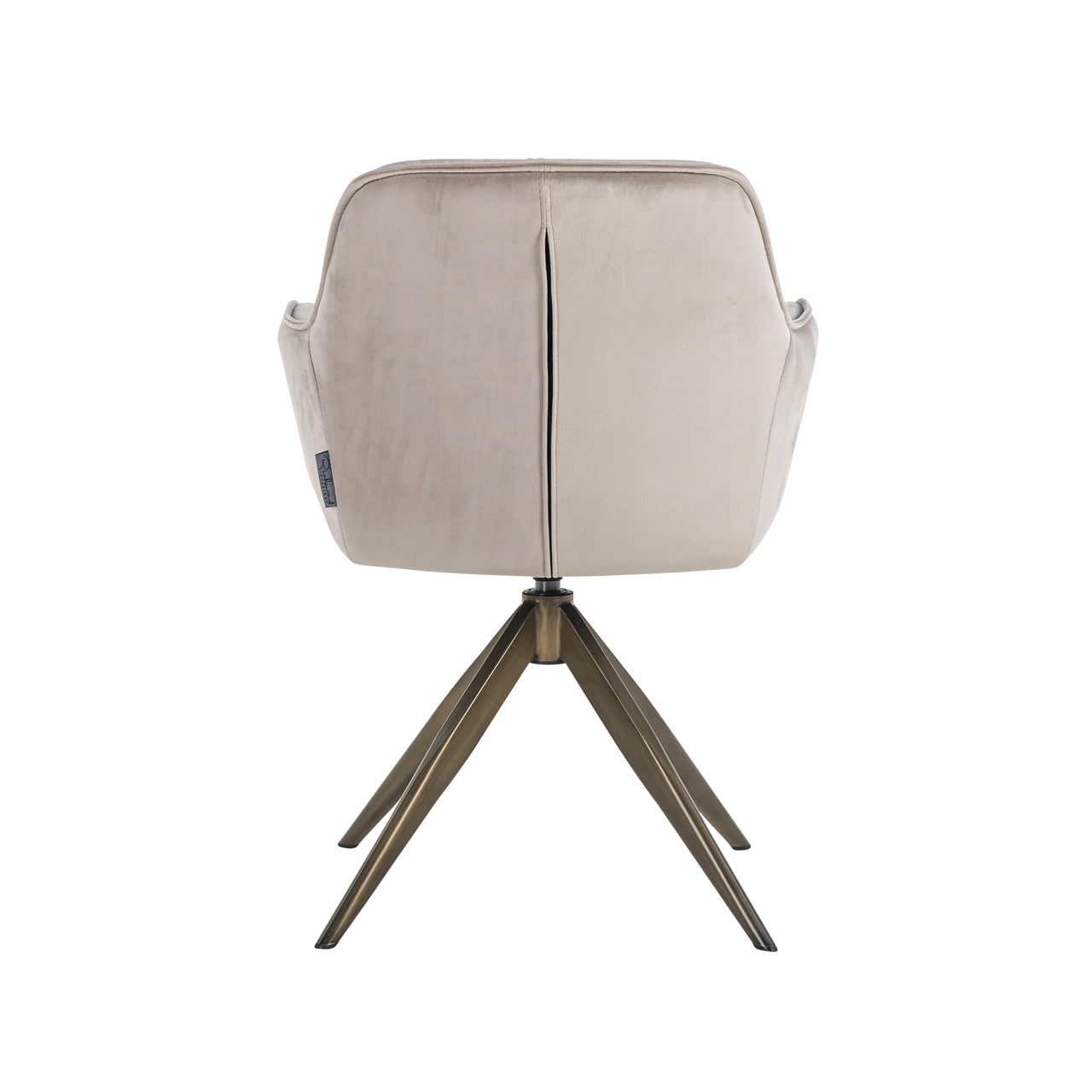 Dining chair Aline khaki velvet swivel fire retardant