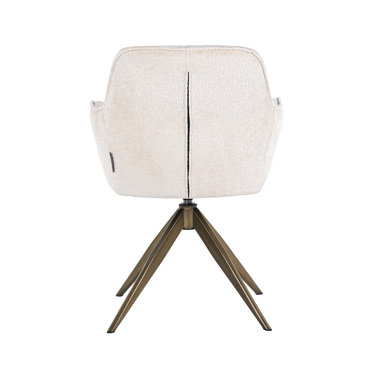 Draaistoel Aline wit chenille fluweel brandvertragend (FR-Bergen 900 wit chenille)