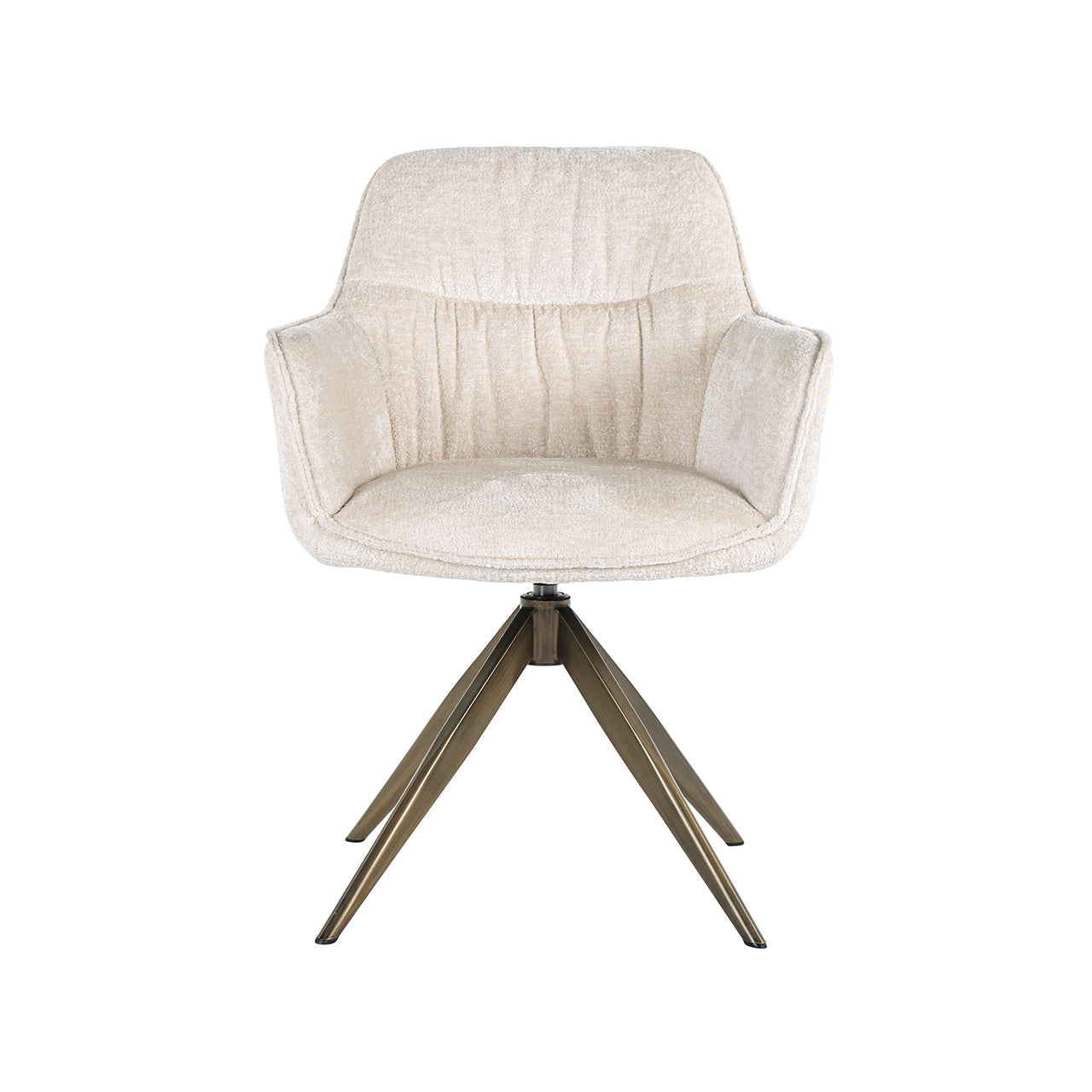 Draaistoel Aline wit chenille fluweel brandvertragend (FR-Bergen 900 wit chenille)