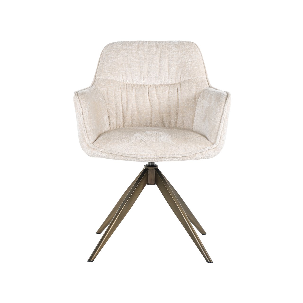 Dining chair Aline FR white chenille swivel fire retardant