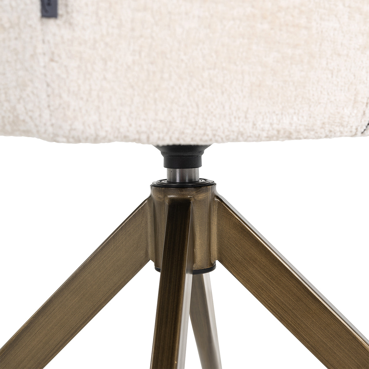 Draaistoel Aline wit chenille fluweel brandvertragend (FR-Bergen 900 wit chenille)