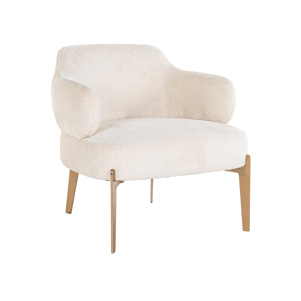 Loungestoel Venus wit chenille (Bergen 900 wit chenille)