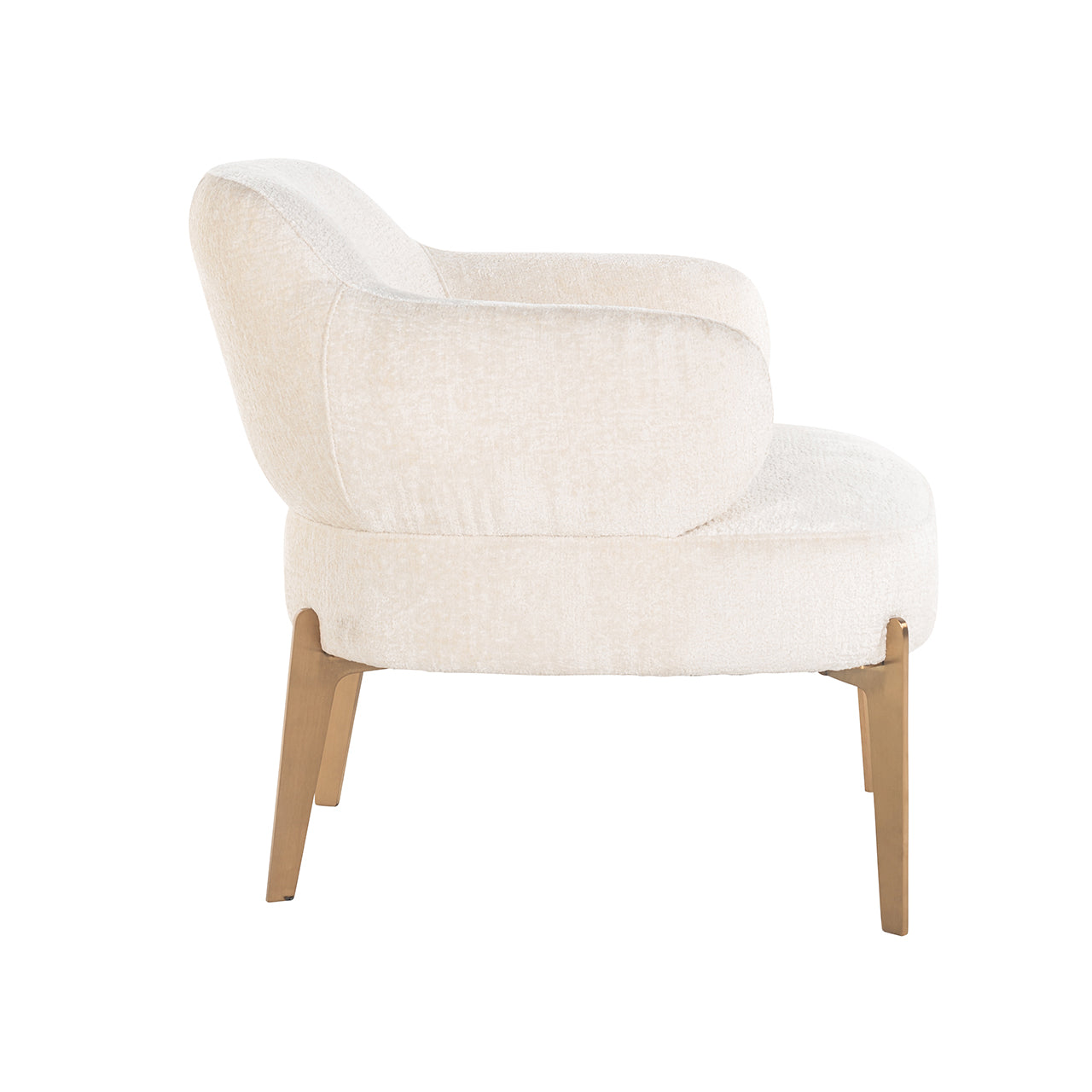 Loungestoel Venus wit chenille (Bergen 900 wit chenille)