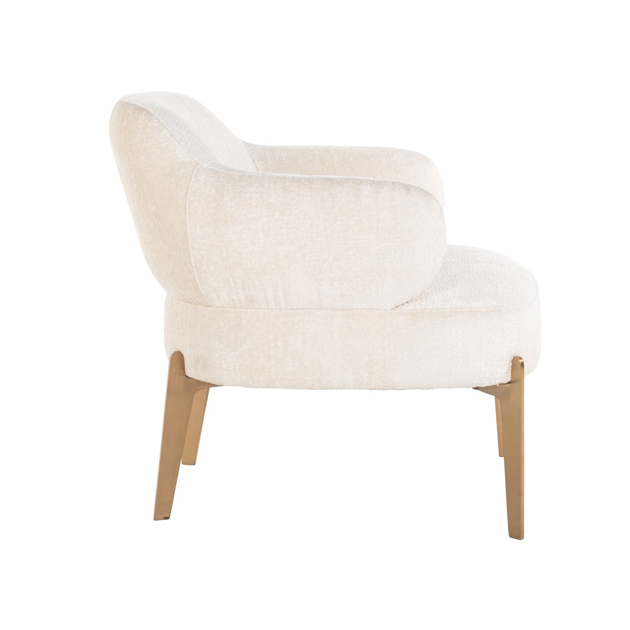Lounge chair Venus white chenille