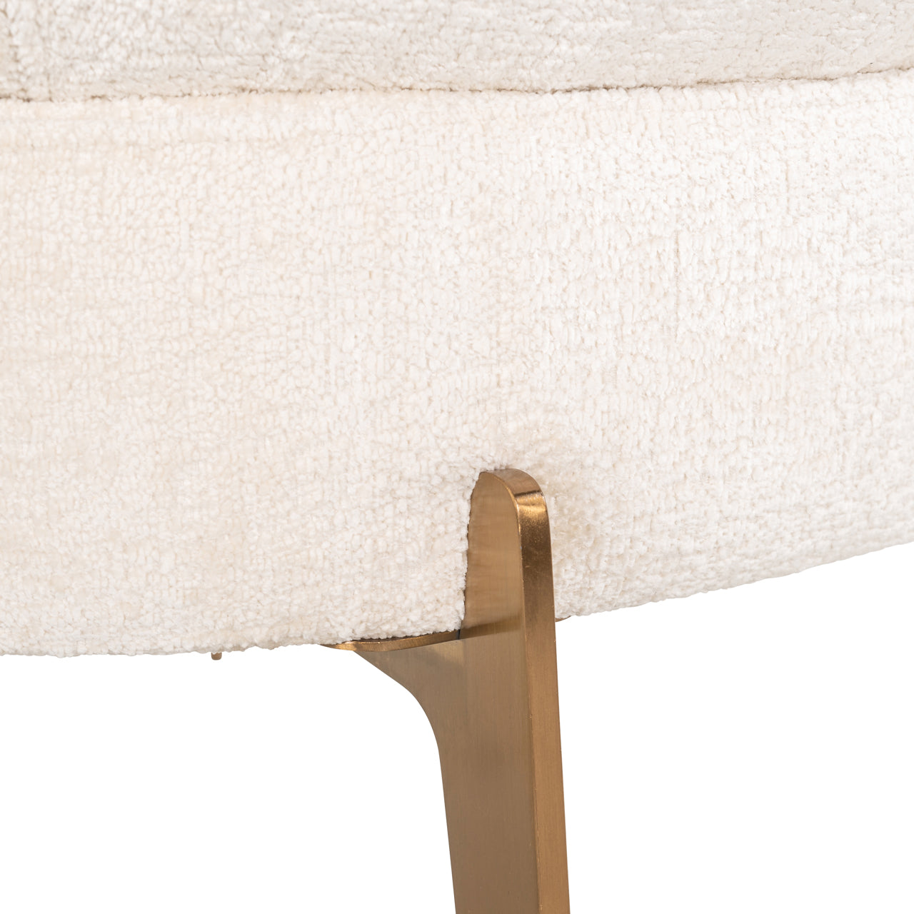 Lounge chair Venus white chenille