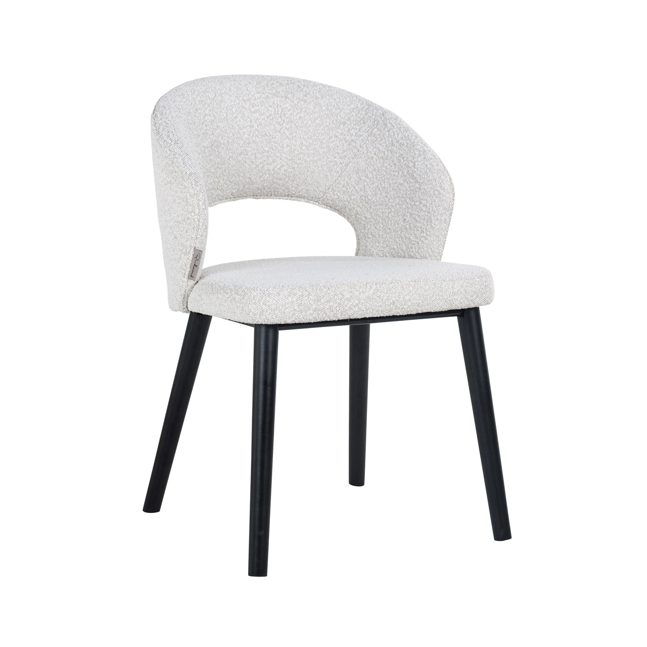 Dining chair Savoy white bouclé