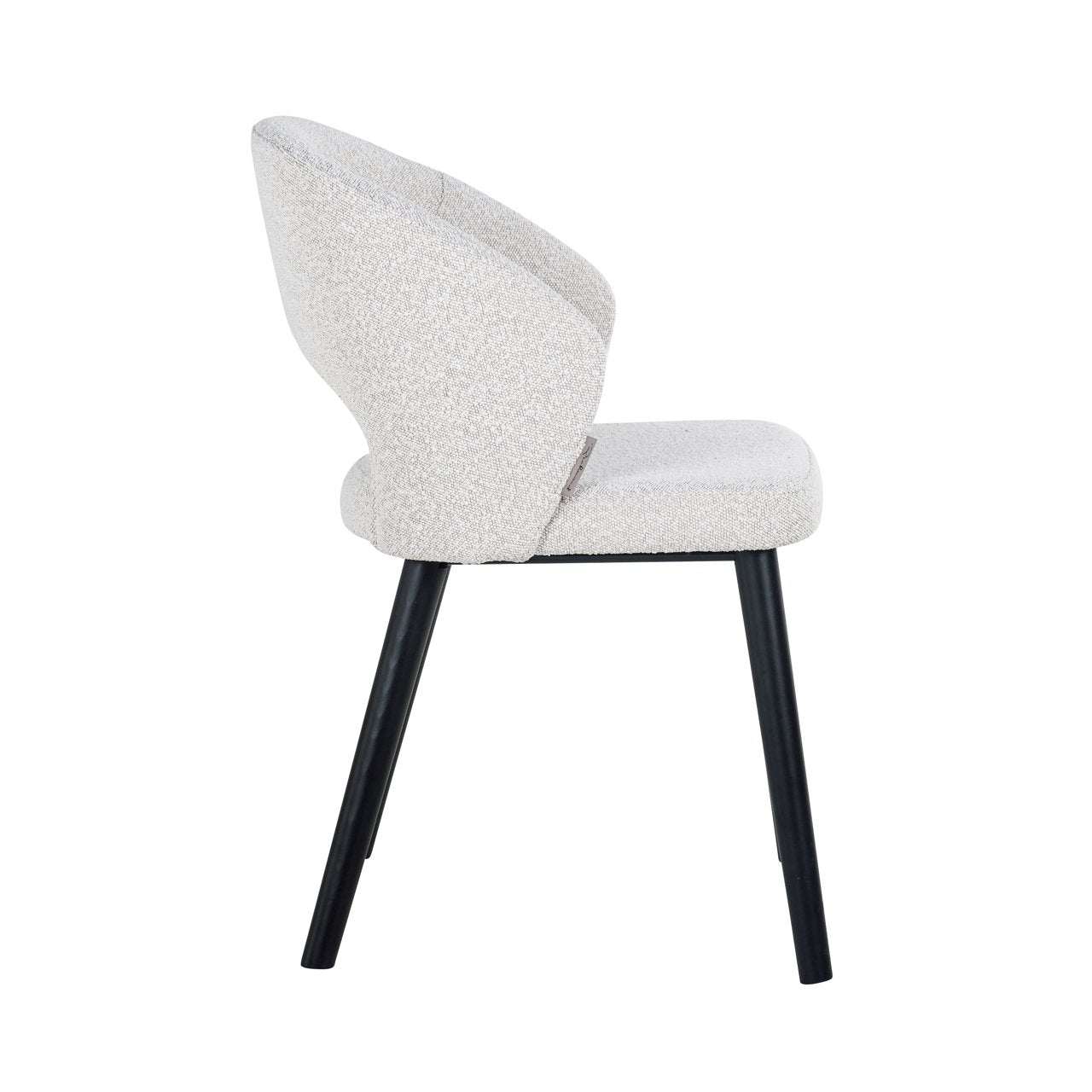 Dining chair Savoy white bouclé
