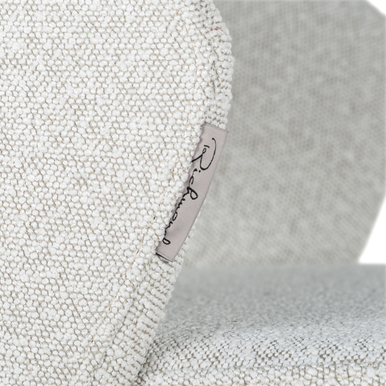 Dining chair Savoy white bouclé