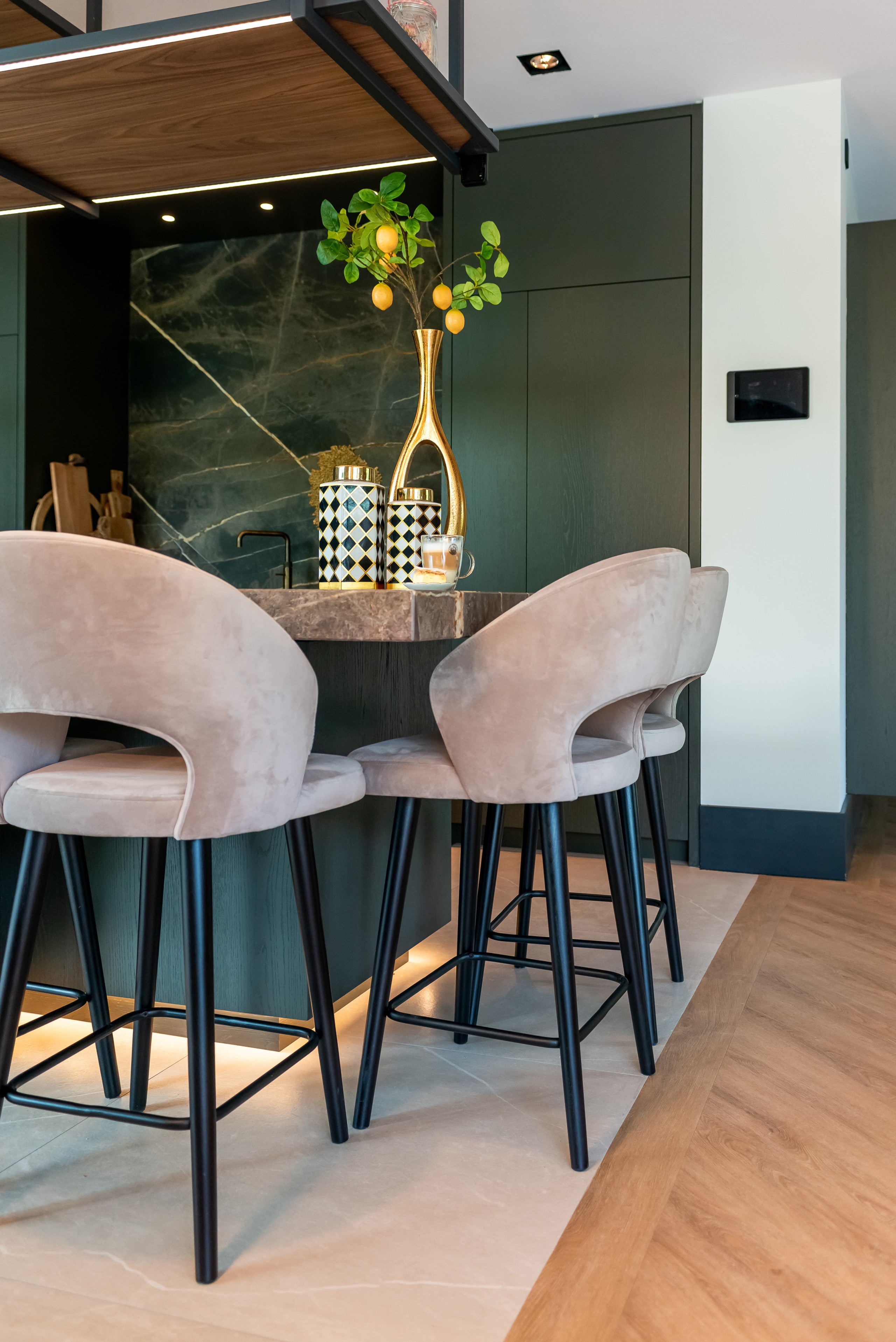 Counter stool Savoy khaki velvet