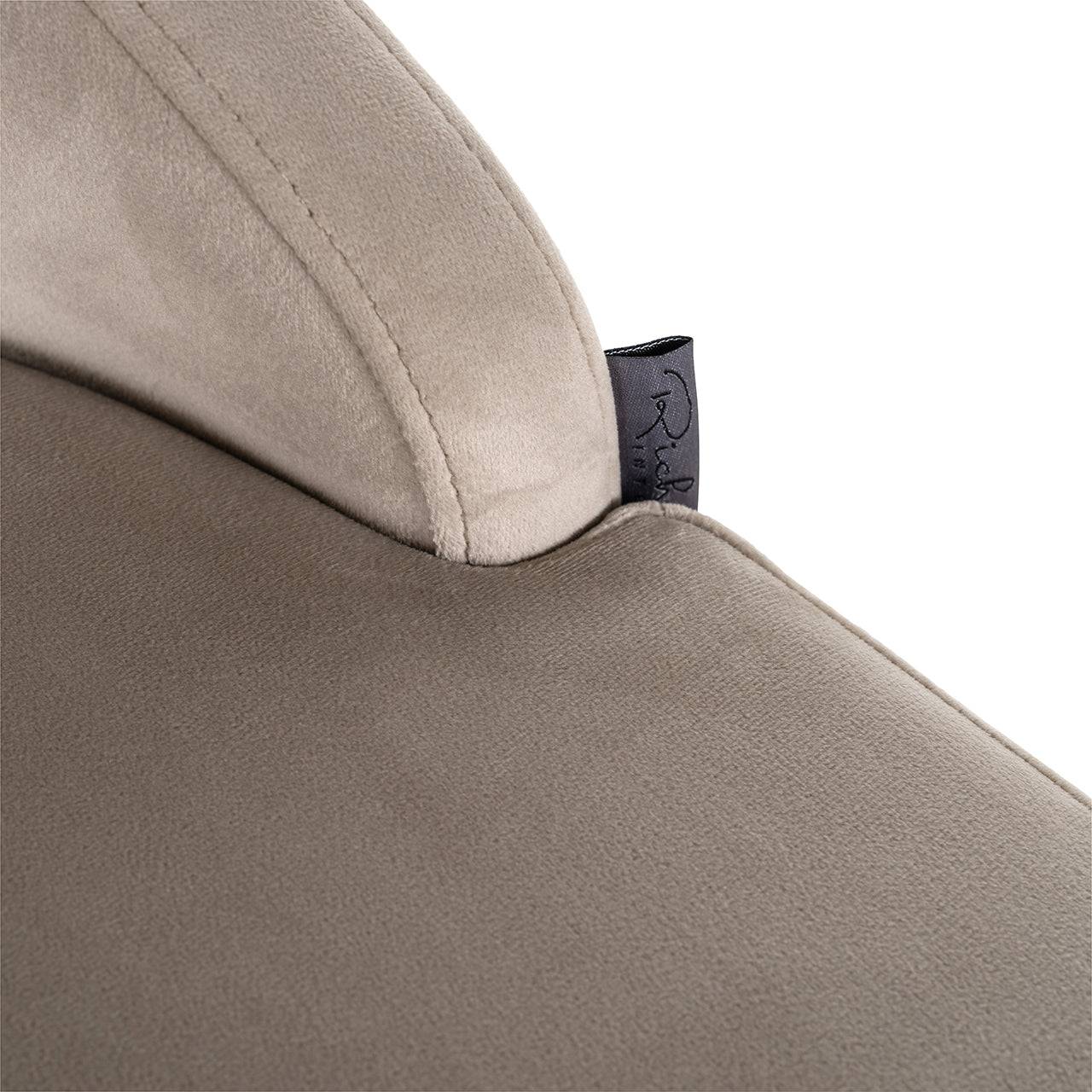 Bar stool Bolton khaki velvet / brushed gold fire retardant (FR-Quartz 903 Khaki)