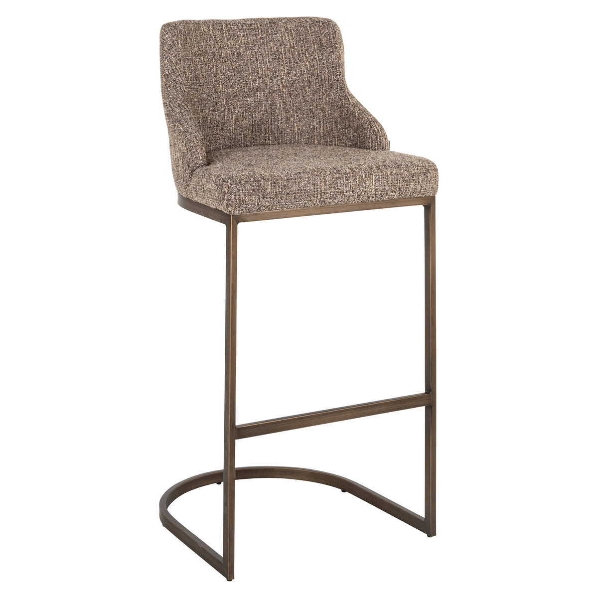Bar stool Bolton brown tweed (Set of 2)