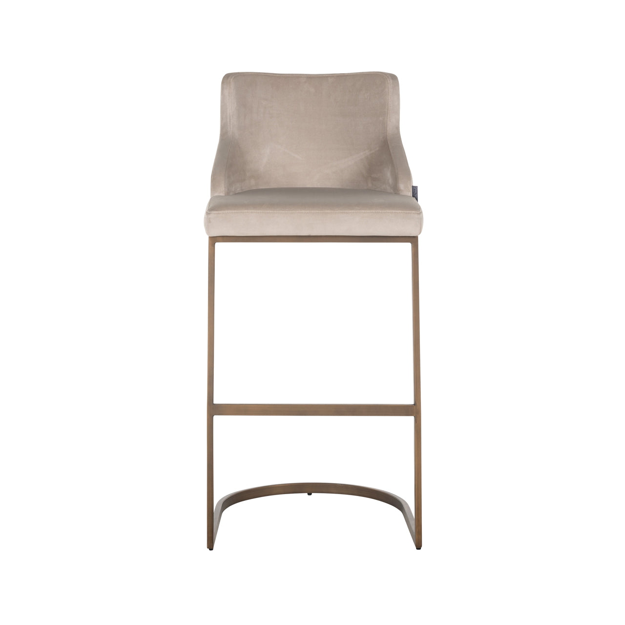 Bar stool Bolton khaki velvet brushed gold fire retardant (Set of 2)