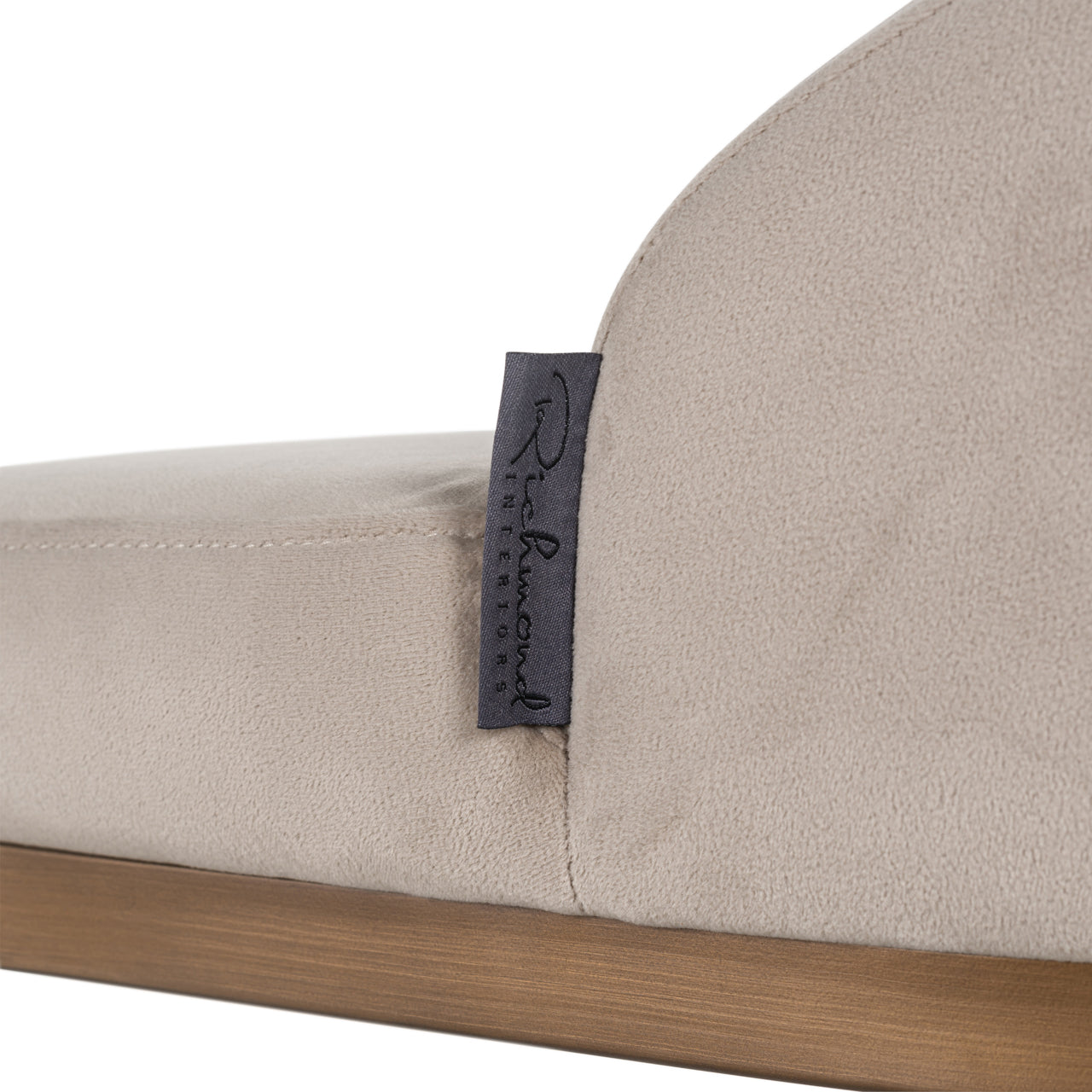 Bar stool Bolton khaki velvet brushed gold fire retardant (Set of 2)