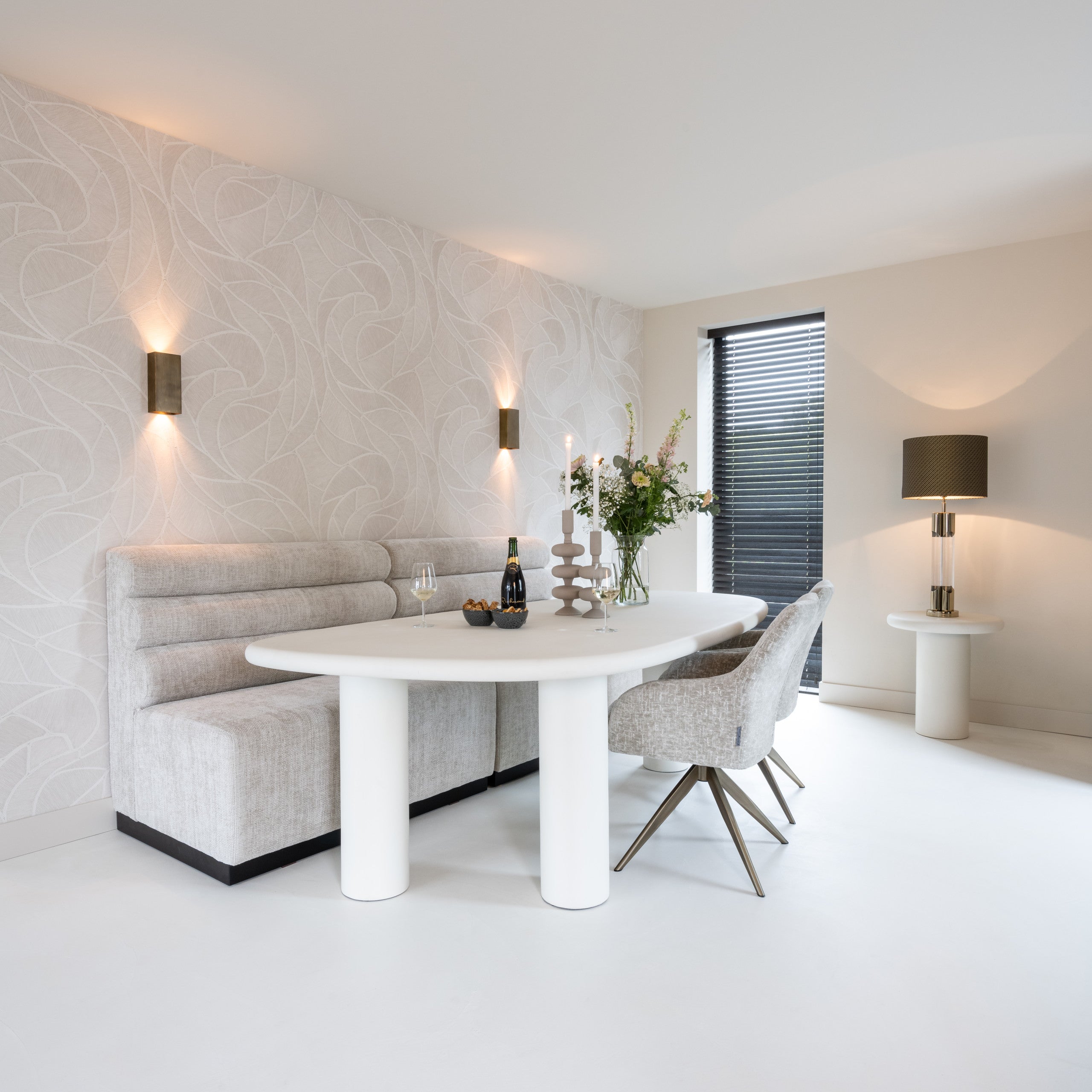 End table Bloomstone white