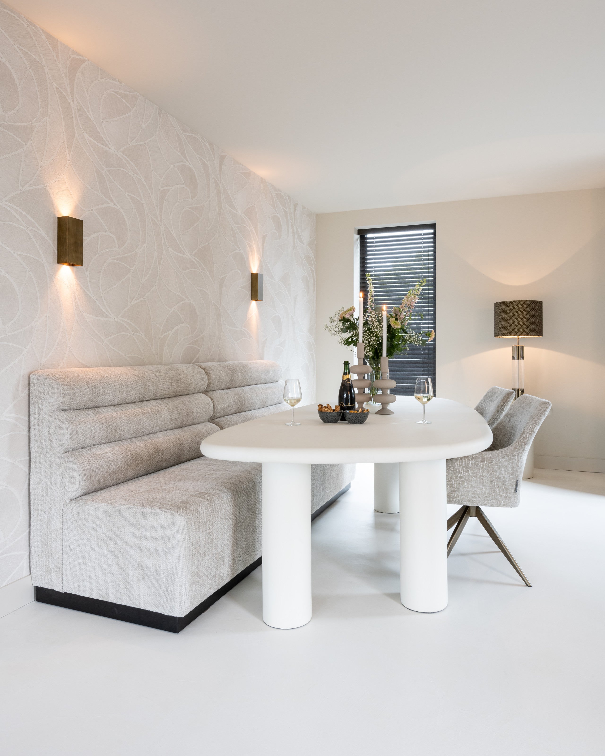 End table Bloomstone white