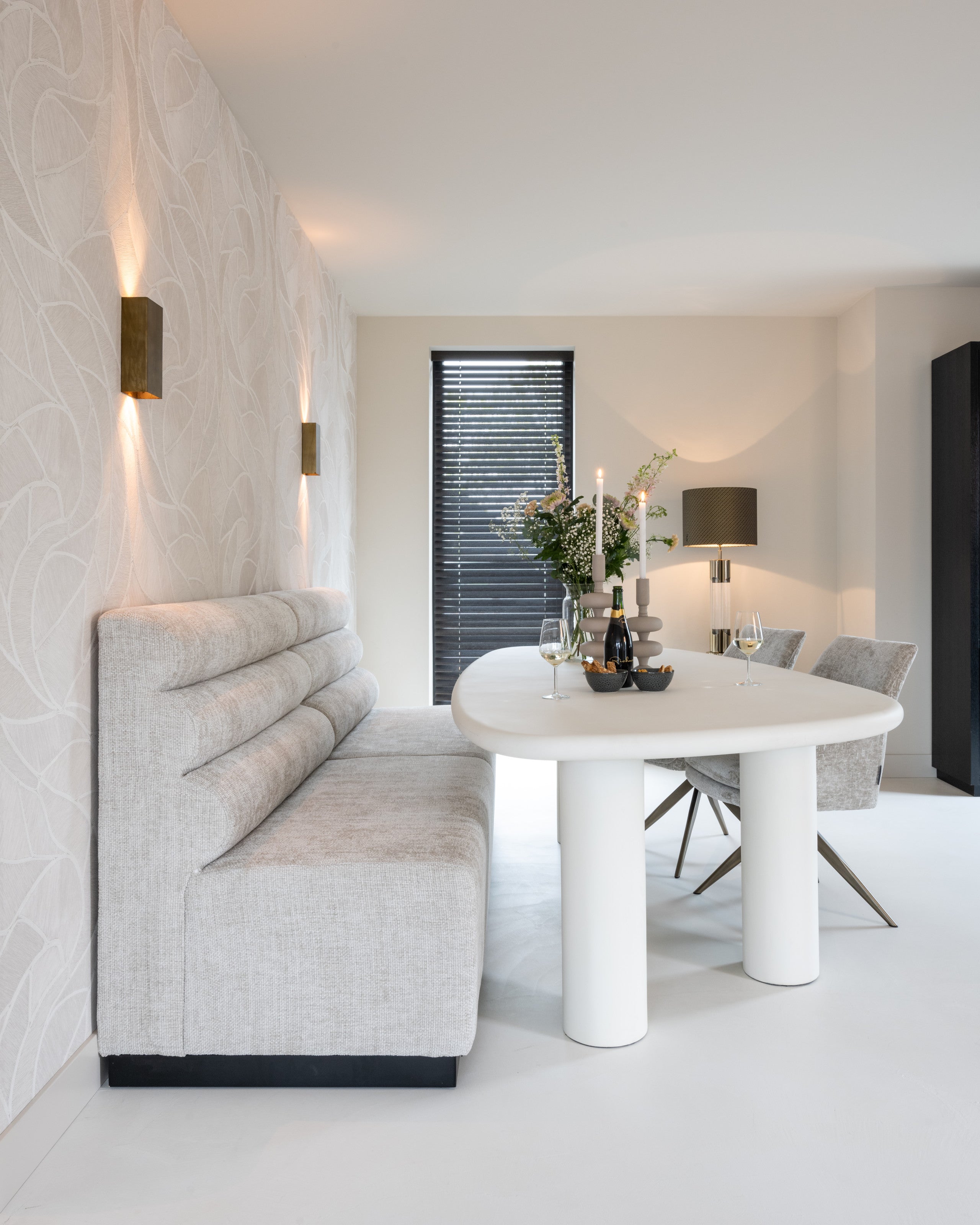 End table Bloomstone white