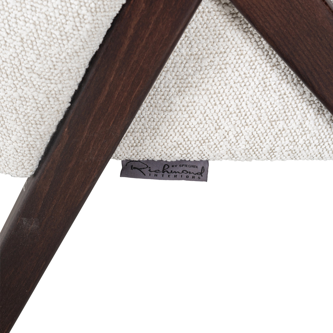 Lounge chair Mia white bouclé