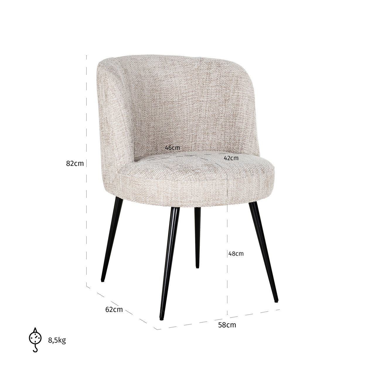 Dining chair Morton natural renegade