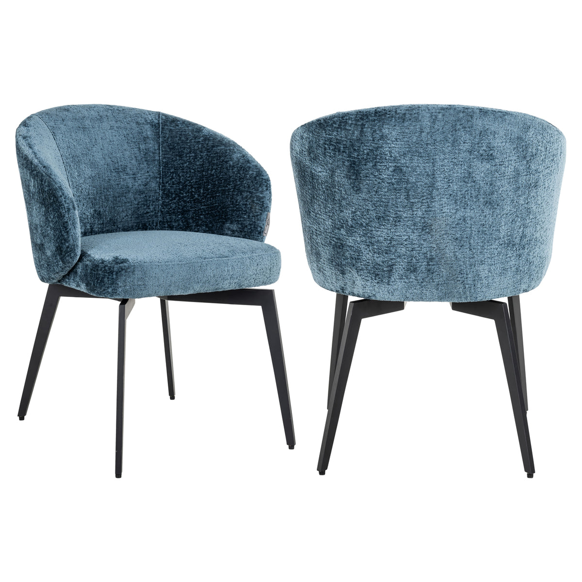 Dining chair Amphara blue chenille fire retardant