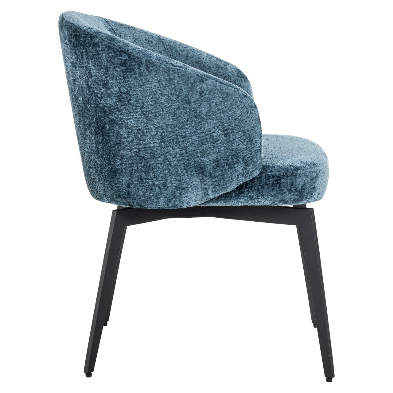 Dining chair Amphara blue chenille fire retardant