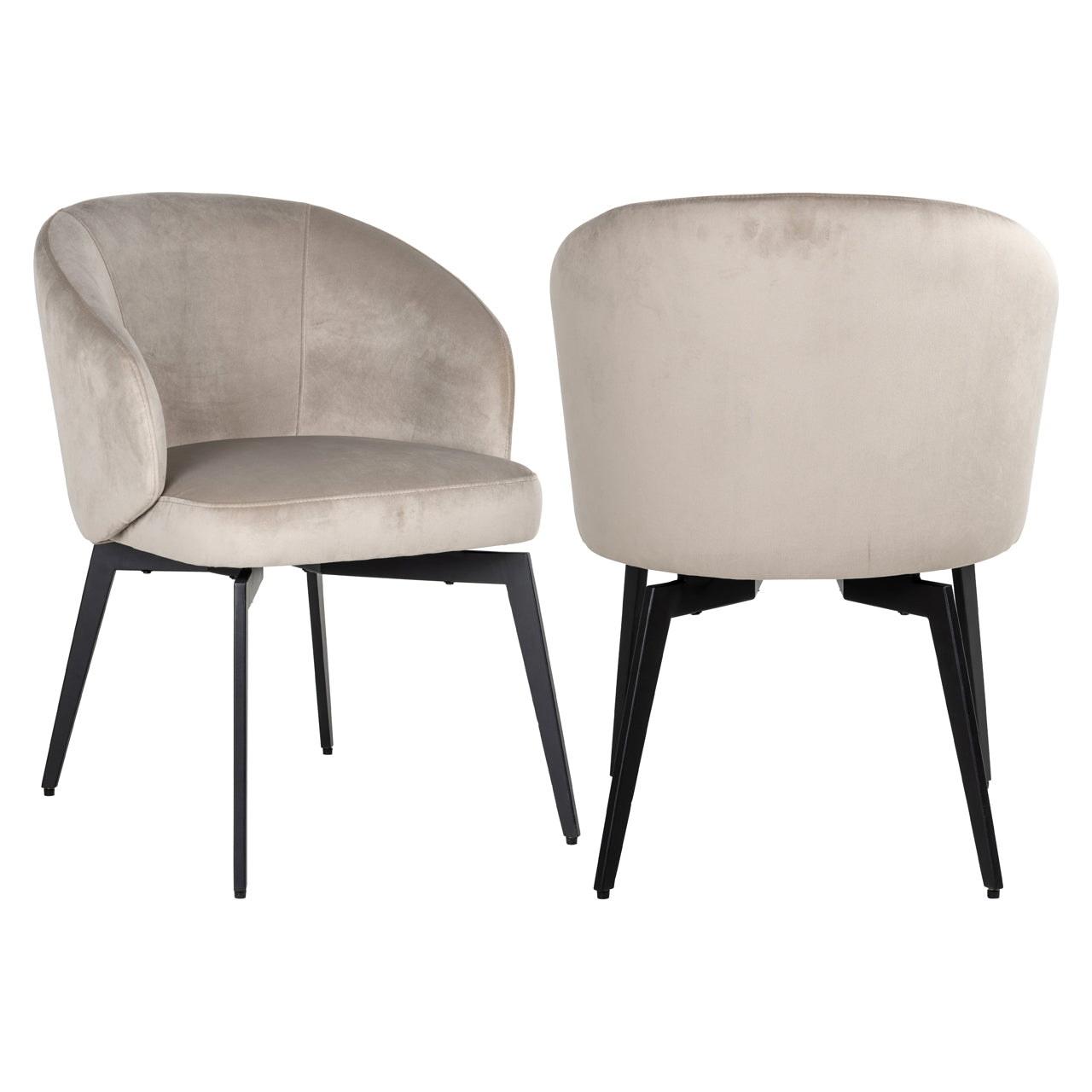 Dining chair Amphara khaki velvet fire retardant