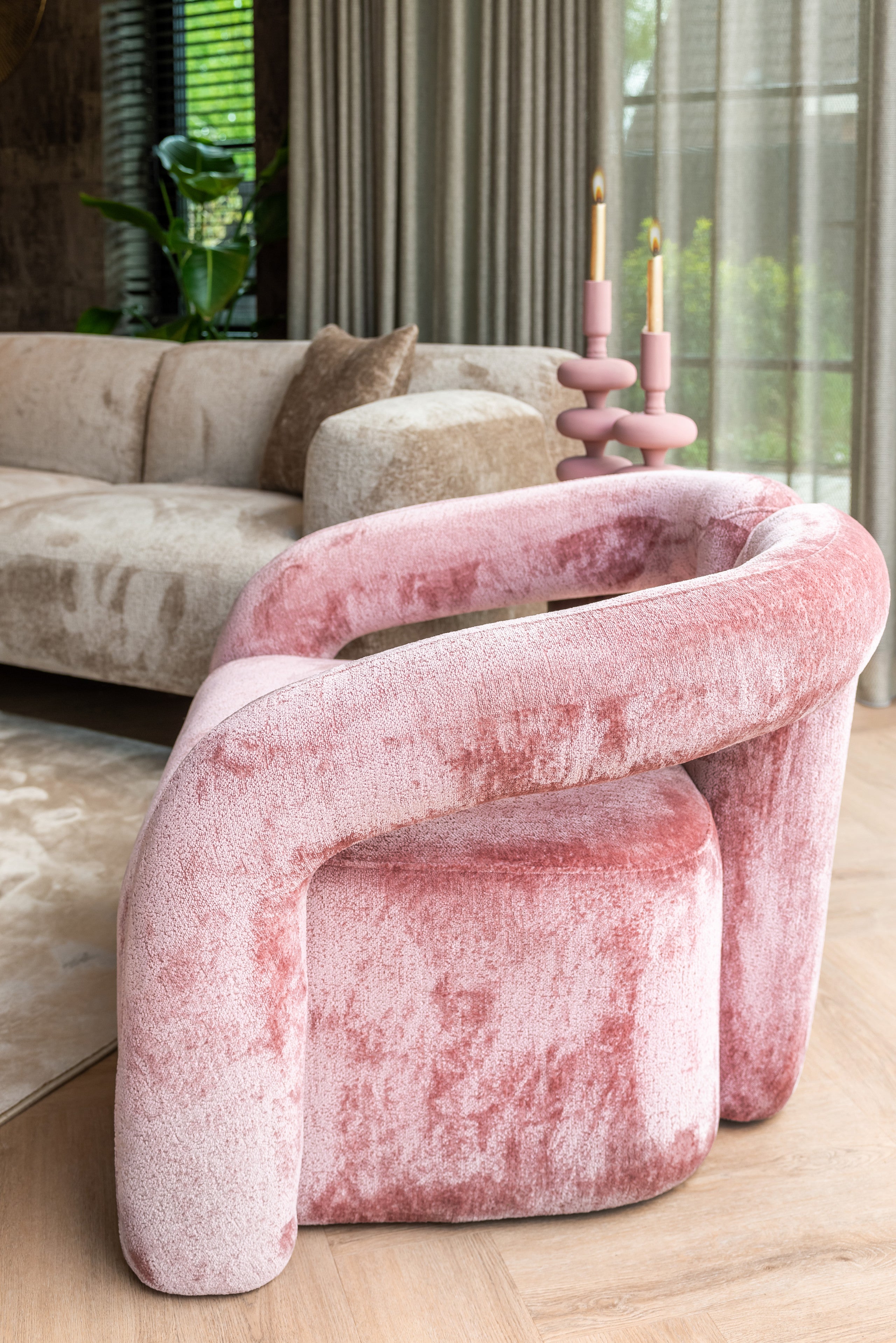Lounge chair Dana rose chenille