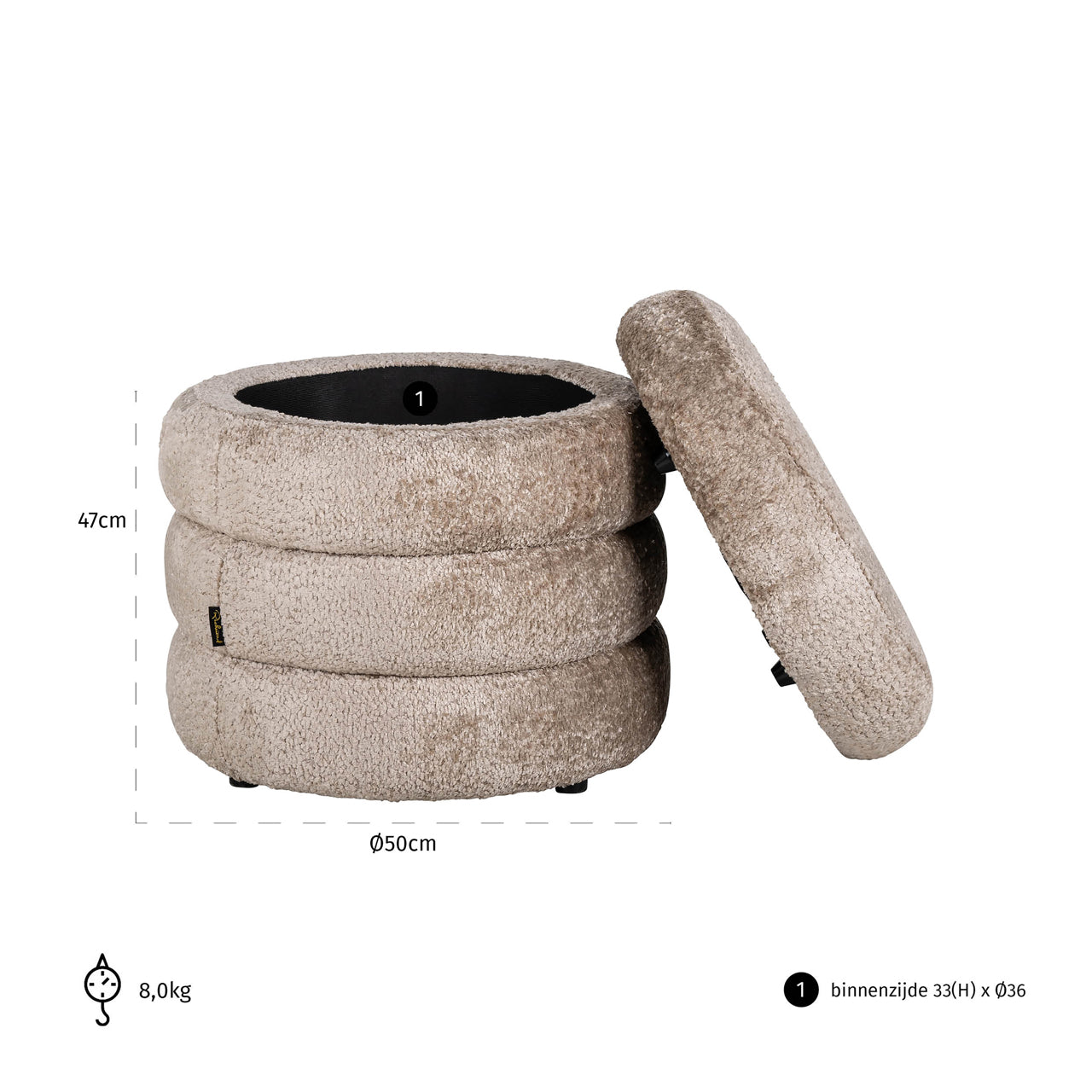 Pouffe & Footstool Adele sheep natural