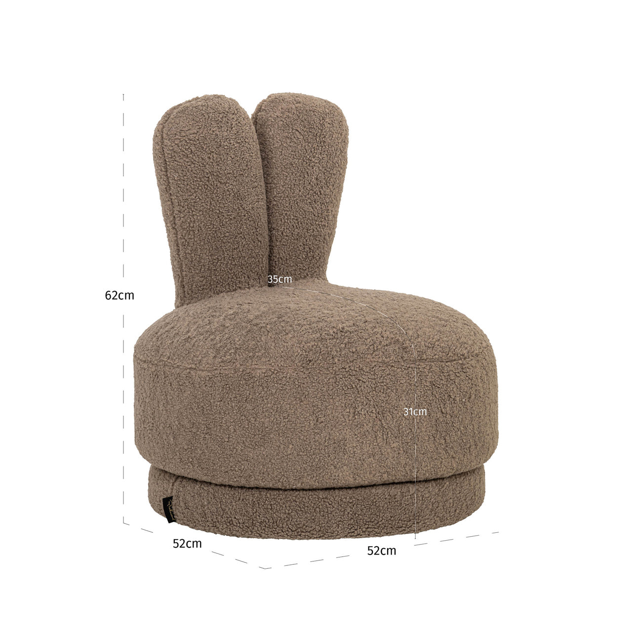 Lounge chair Bunny taupe swivel kids