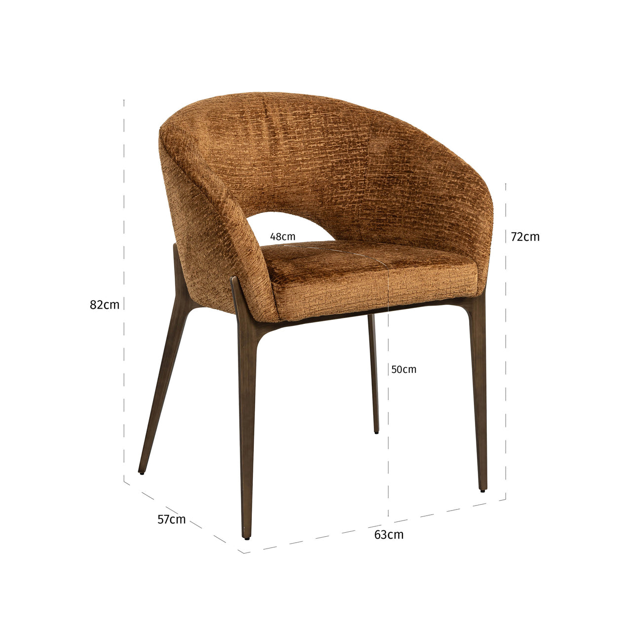 Dining chair Kenzi cognac fusion