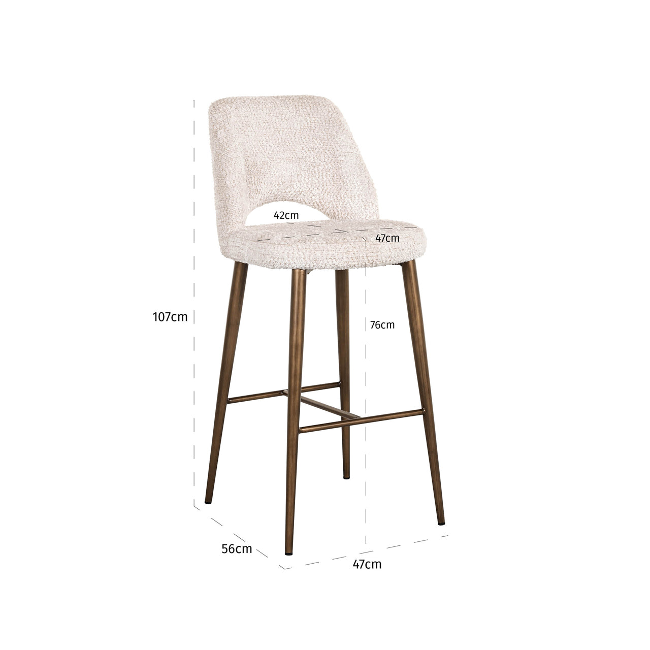 Bar stool Delphine lovely cream