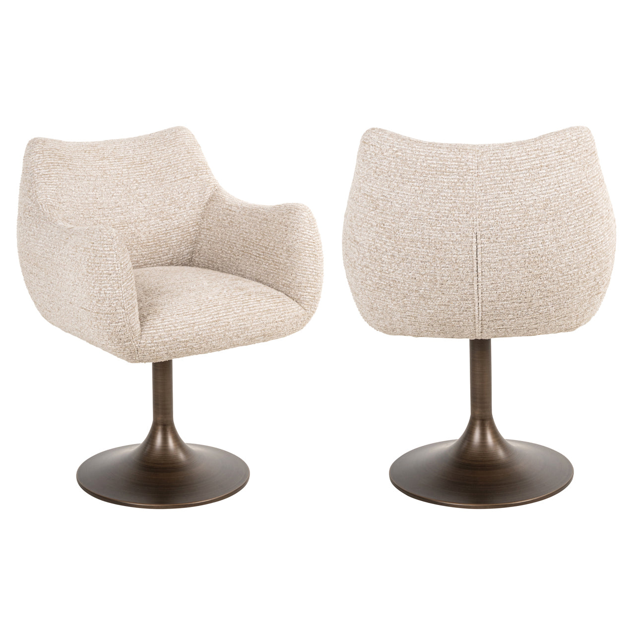 Dining chair Aldo natural linear swivel