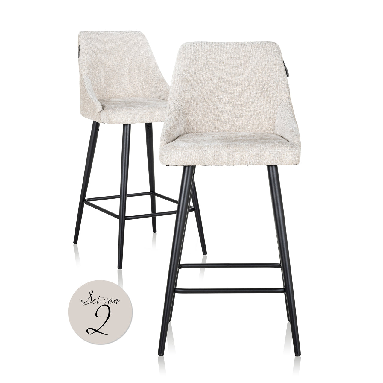 Counter stool Brooke cream unicorn (Set of 2)