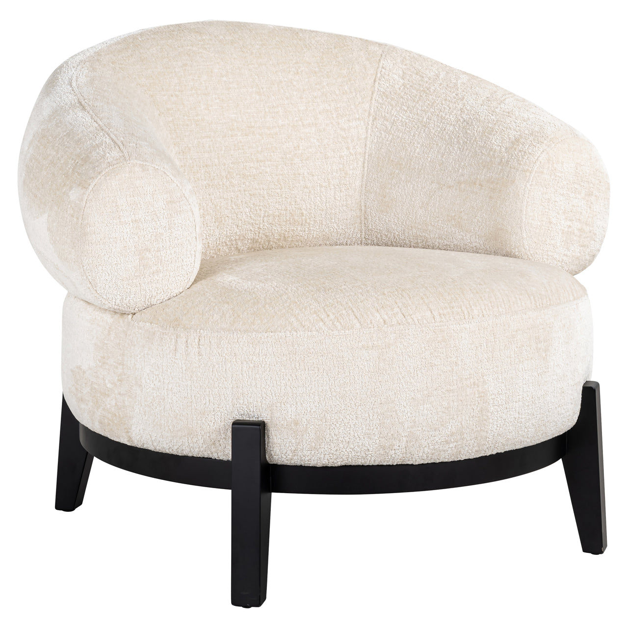 Lounge chair Montana white chenille