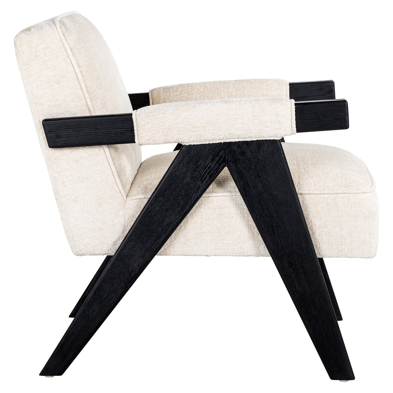 Lounge chair Cooper white chenille