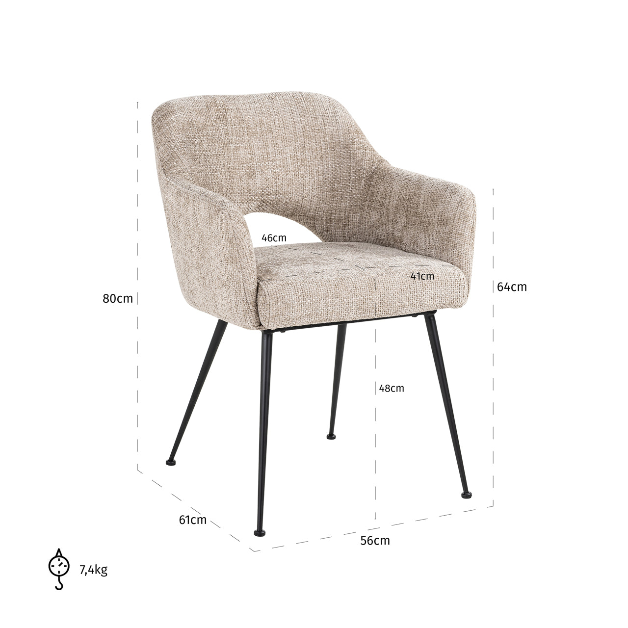 Dining chair Jenthe renegade desert fire retardant